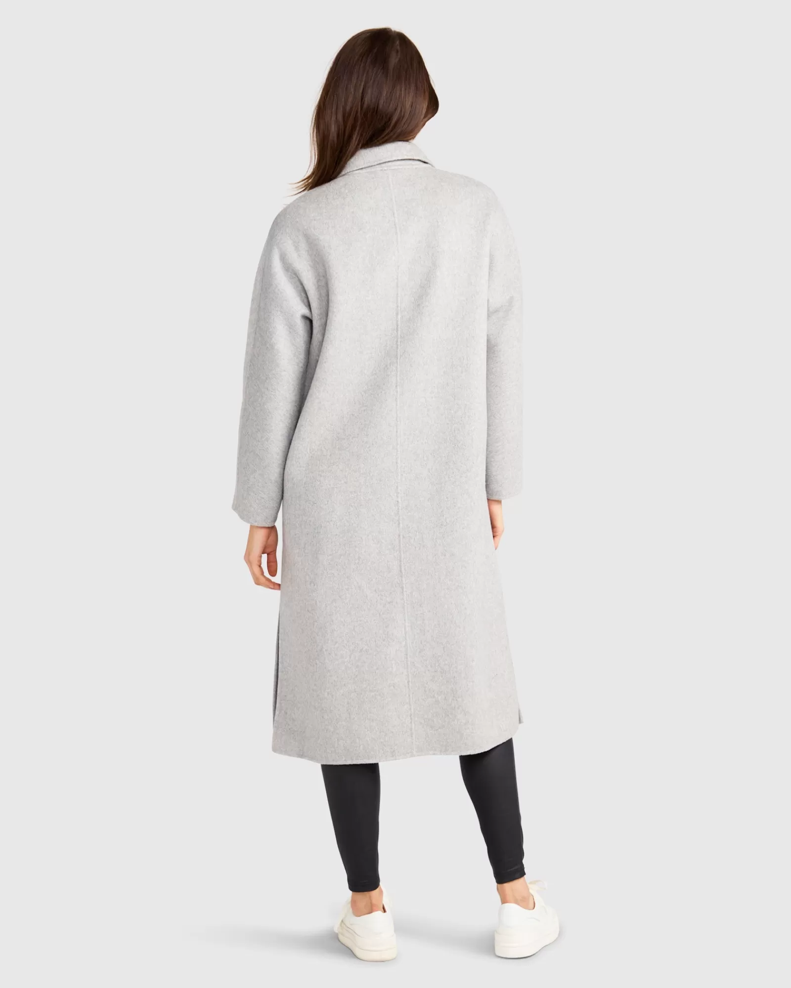 Belle & Bloom Guestlist Oversized Double Breasted Coat - Grey Marle