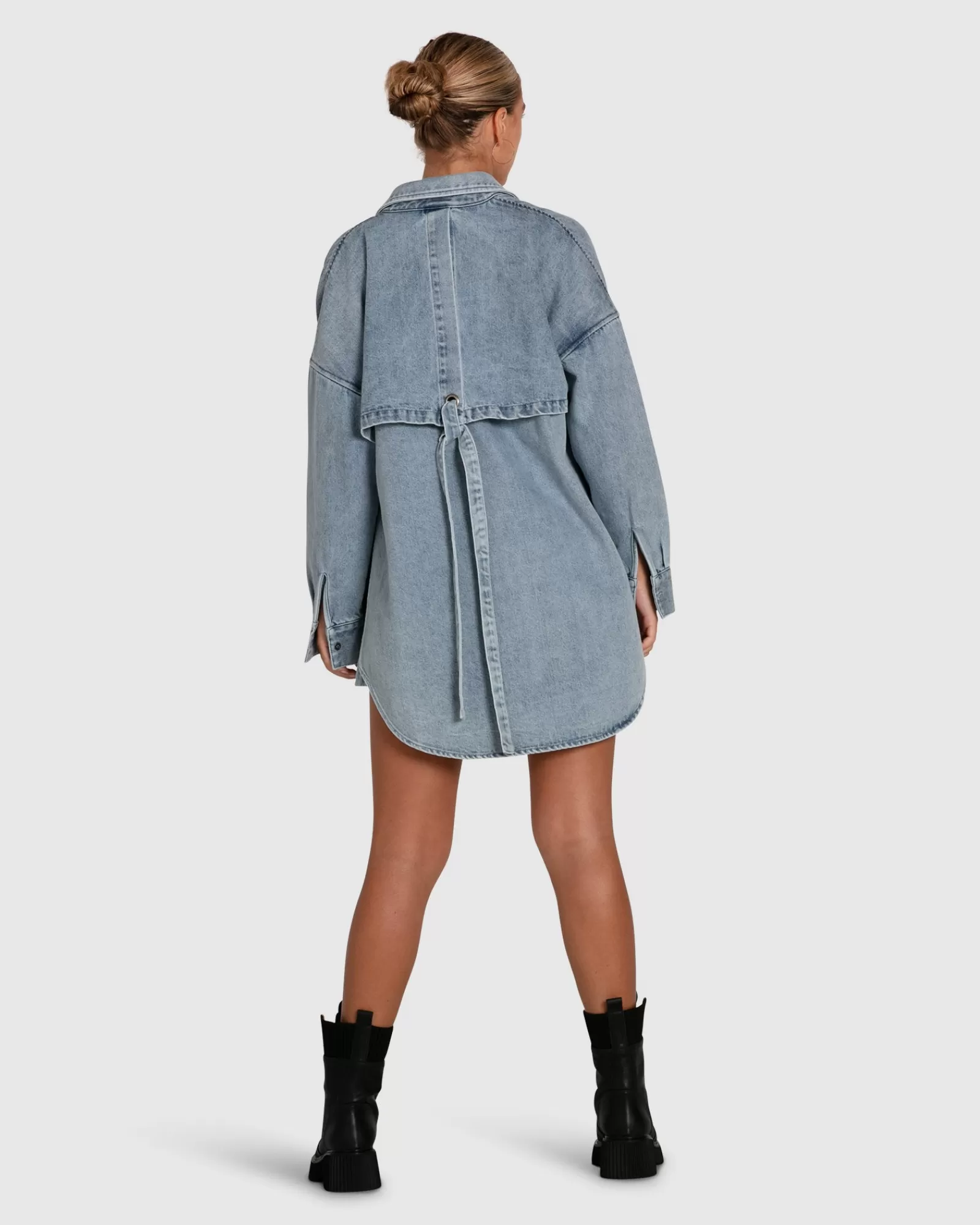 Belle & Bloom Into Him Oversized Denim Shirt -