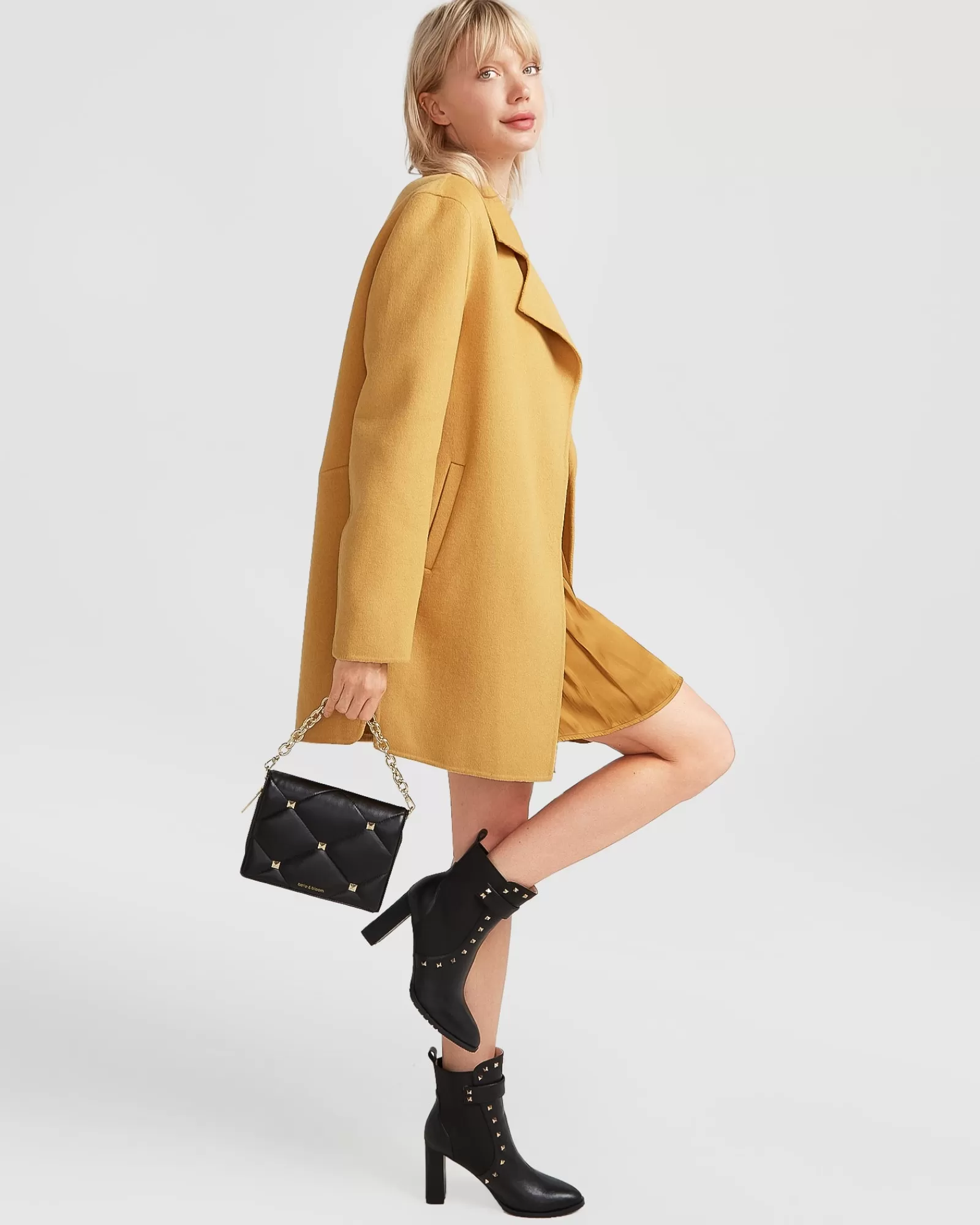 Belle & Bloom NEW FIT Ex-Boyfriend Wool Blend Oversized Jacket - Antique Gold