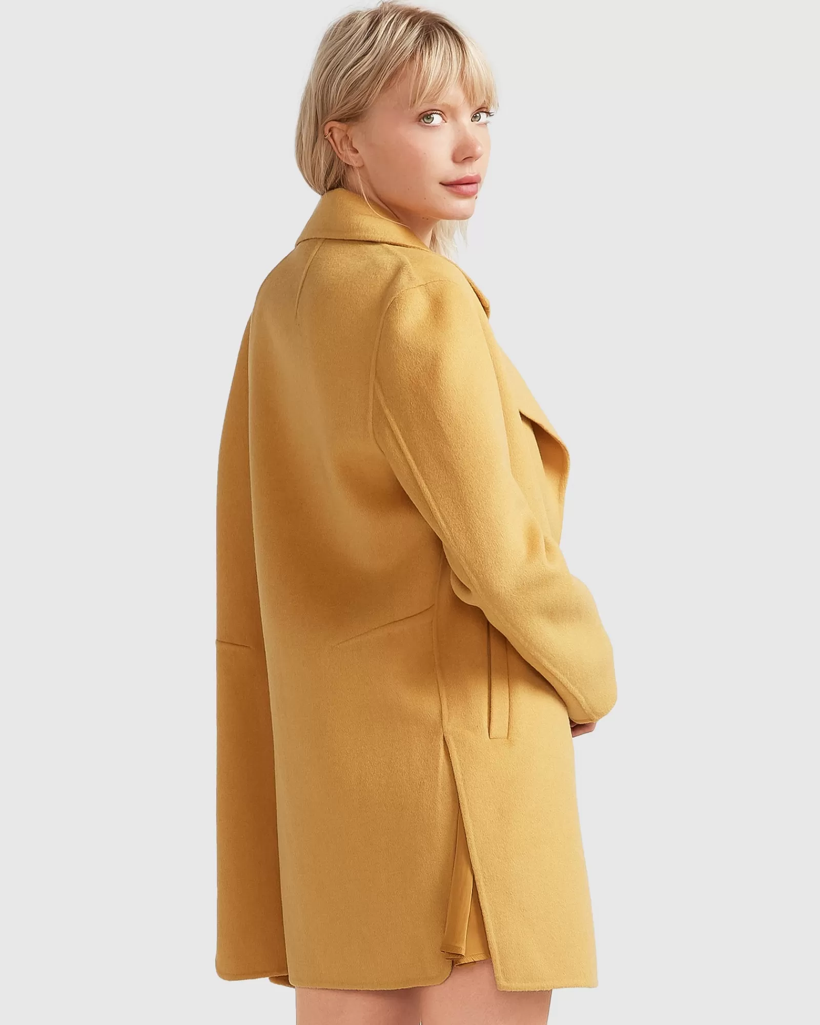 Belle & Bloom NEW FIT Ex-Boyfriend Wool Blend Oversized Jacket - Antique Gold