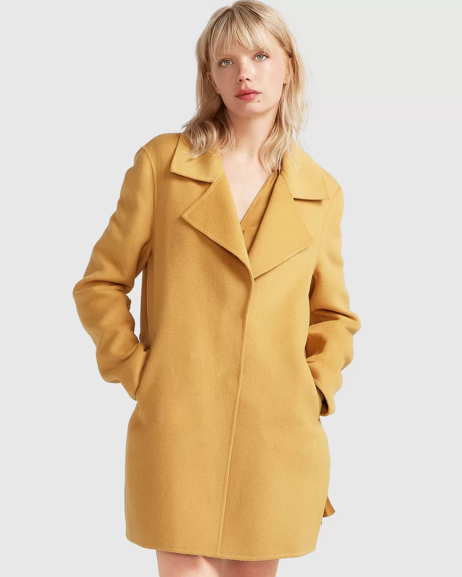 Belle & Bloom NEW FIT Ex-Boyfriend Wool Blend Oversized Jacket - Antique Gold