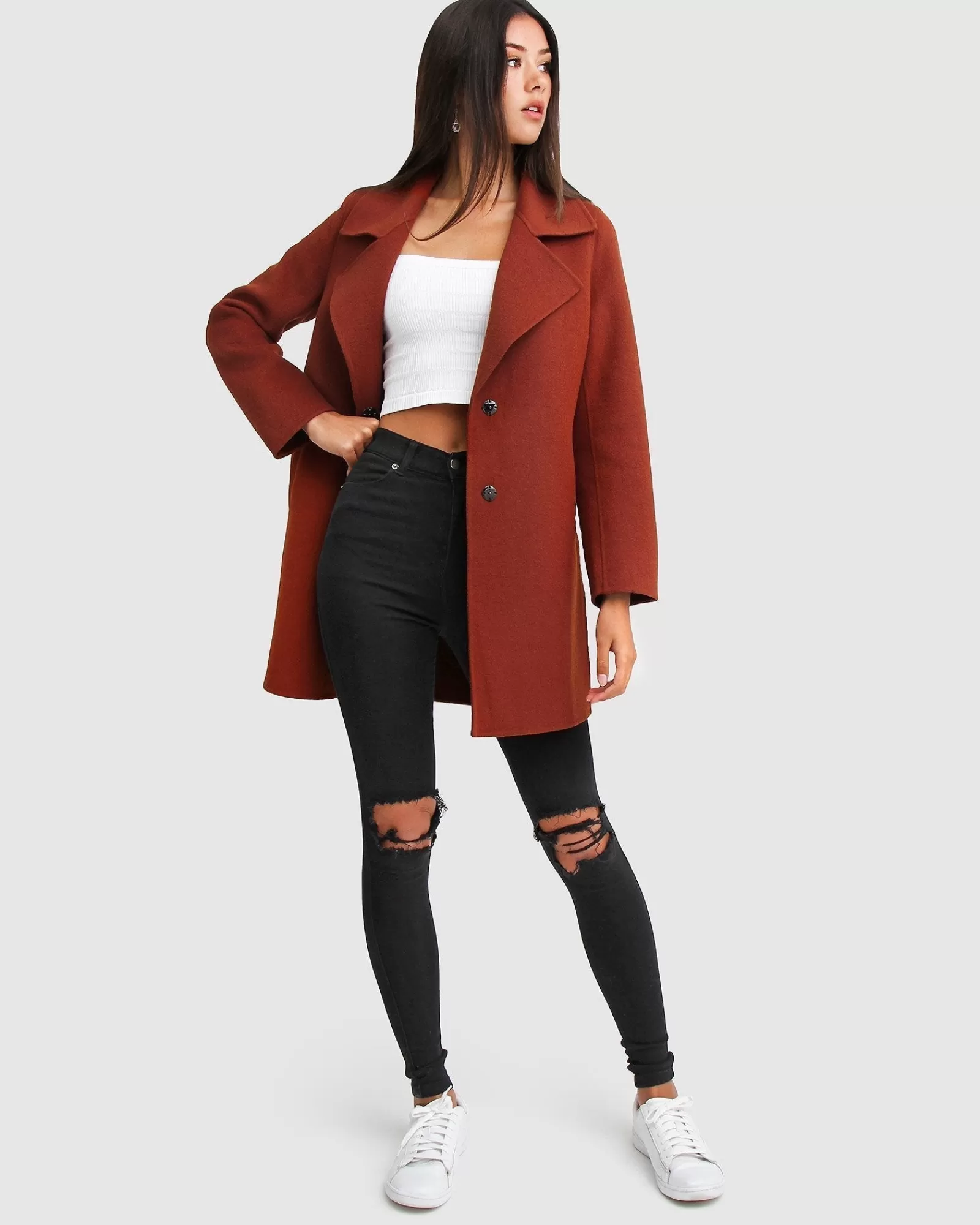 Belle & Bloom NEW FIT Ex-Boyfriend Wool Blend Oversized Jacket - Caramel