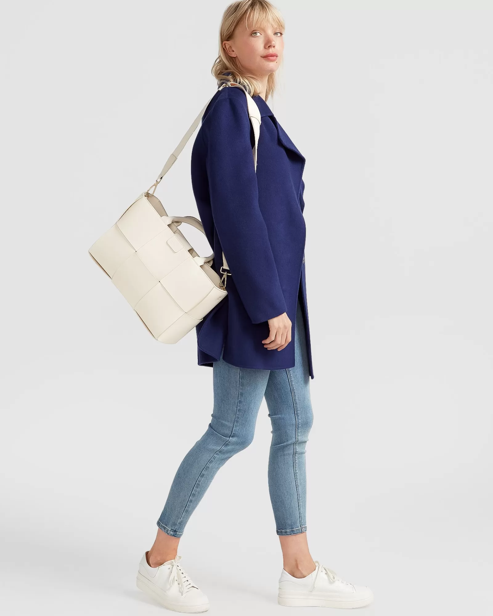 Belle & Bloom NEW FIT Ex-Boyfriend Wool Blend Oversized Jacket - Midnight Blue