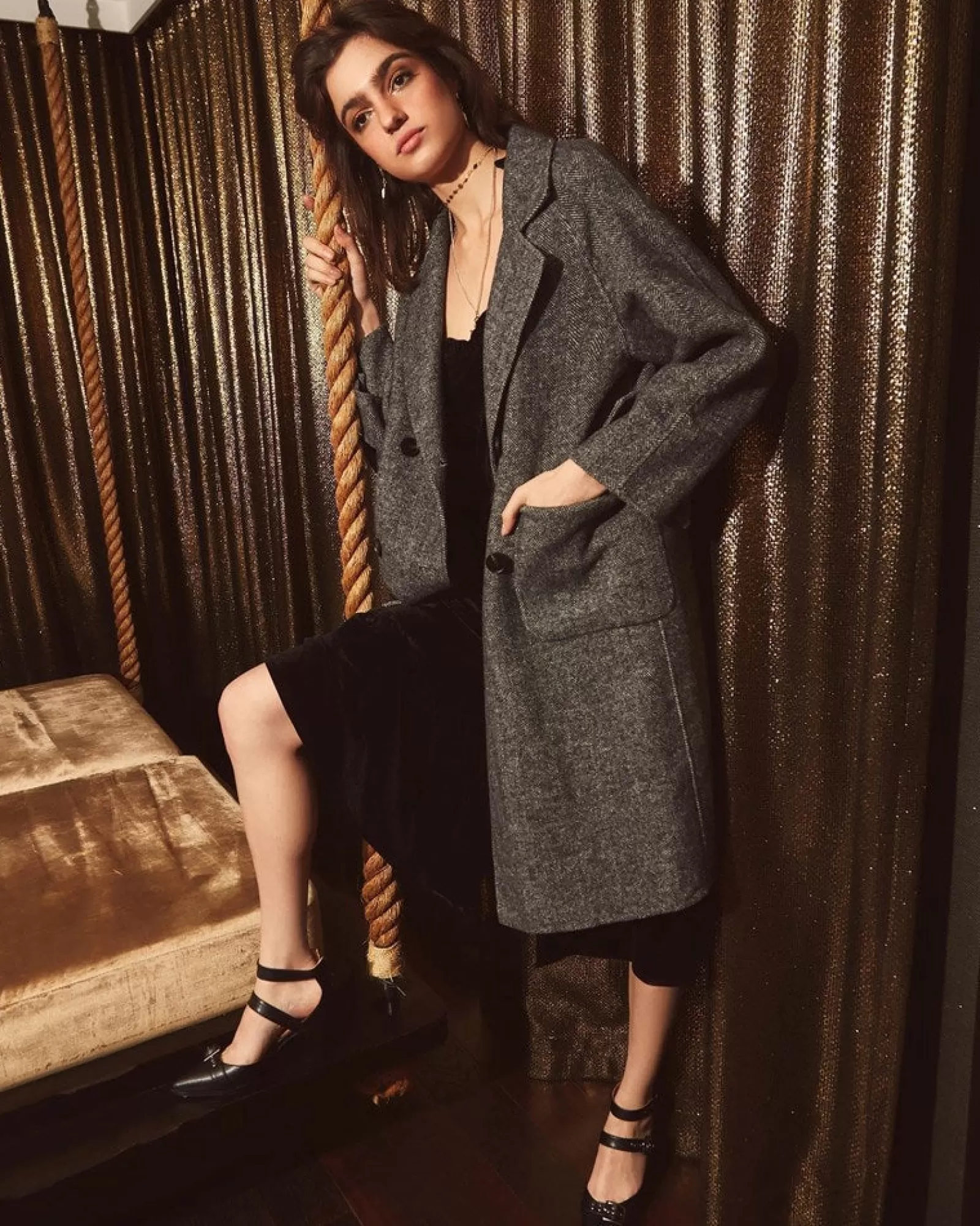 Belle & Bloom Rumour Has It Oversized Wool Blend Coat -