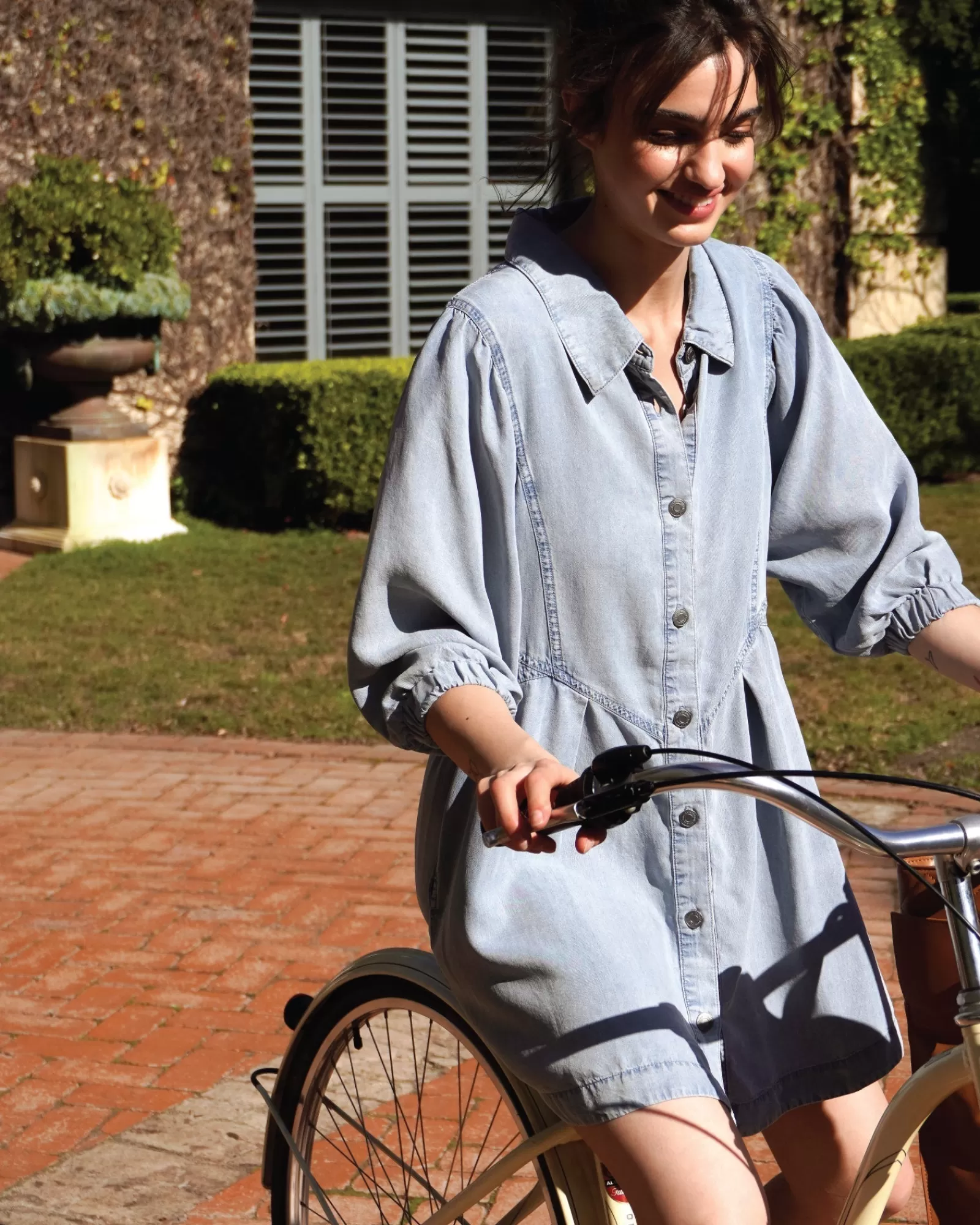 Belle & Bloom Supercut Denim Dress - Mid Denim