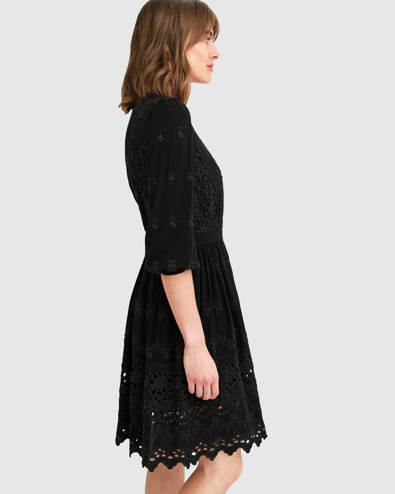 Belle & Bloom Sweet Talk Eyelet Mini Dress -