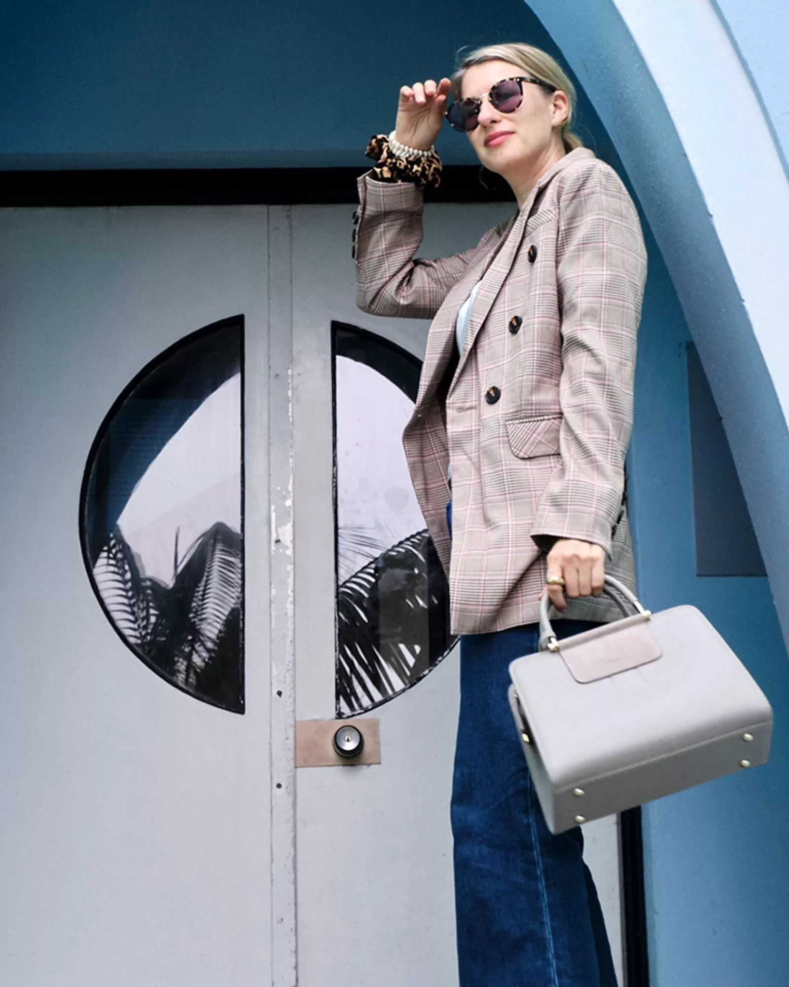 Belle & Bloom Too Cool For Work Plaid Blazer -