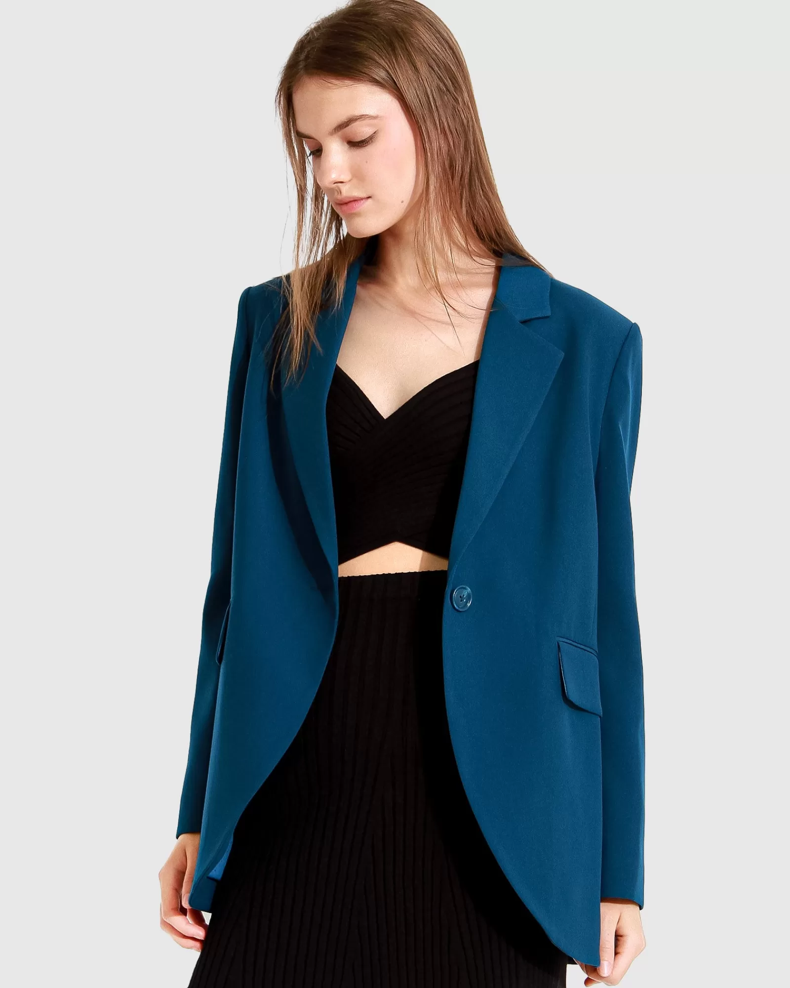 Belle & Bloom Unchained Heart Blazer - Dark Teal