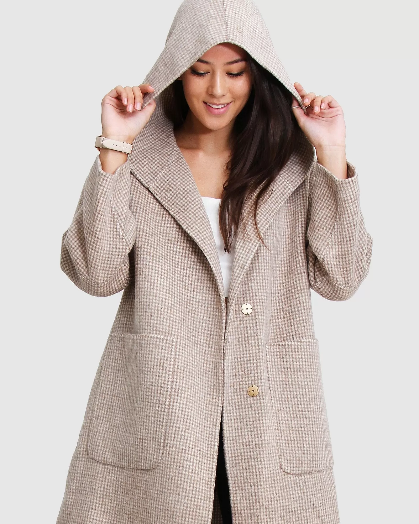 Belle & Bloom Walk This Way Wool Blend Oversized Coat -