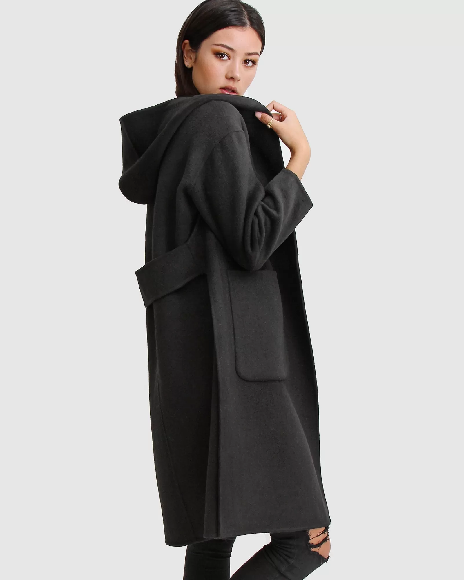Belle & Bloom Walk This Way Wool Blend Oversized Coat -