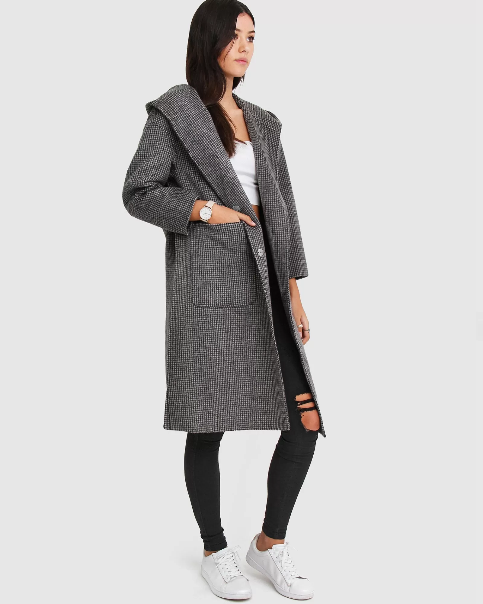 Belle & Bloom Walk This Way Wool Blend Oversized Coat -