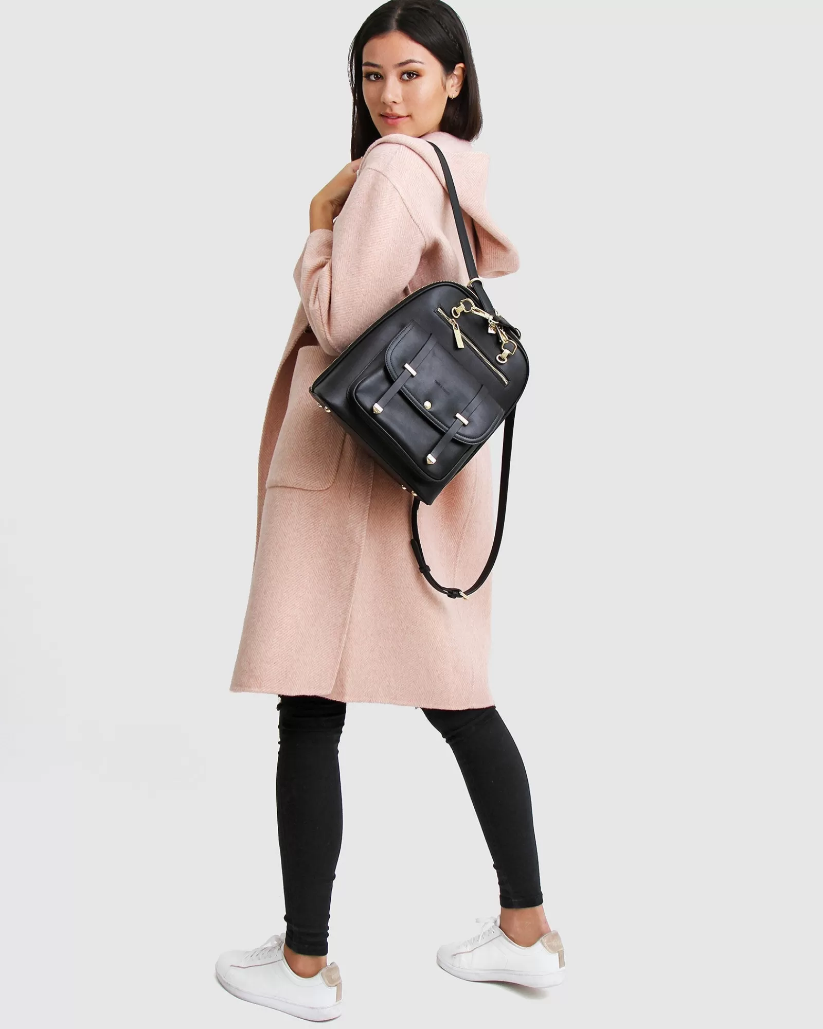 Belle & Bloom Walk This Way Wool Blend Oversized Coat - Blush Pink