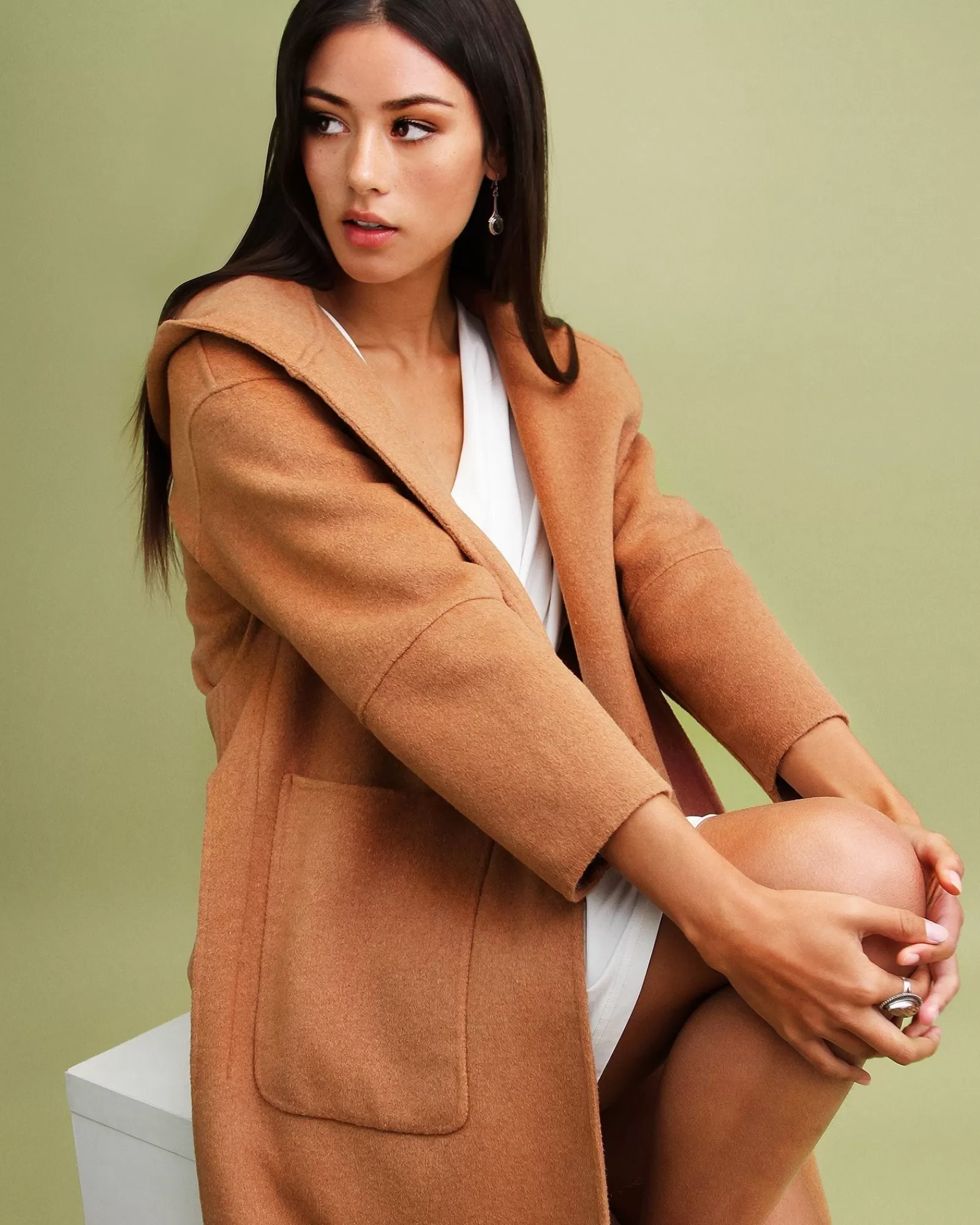 Belle & Bloom Walk This Way Wool Blend Oversized Coat -
