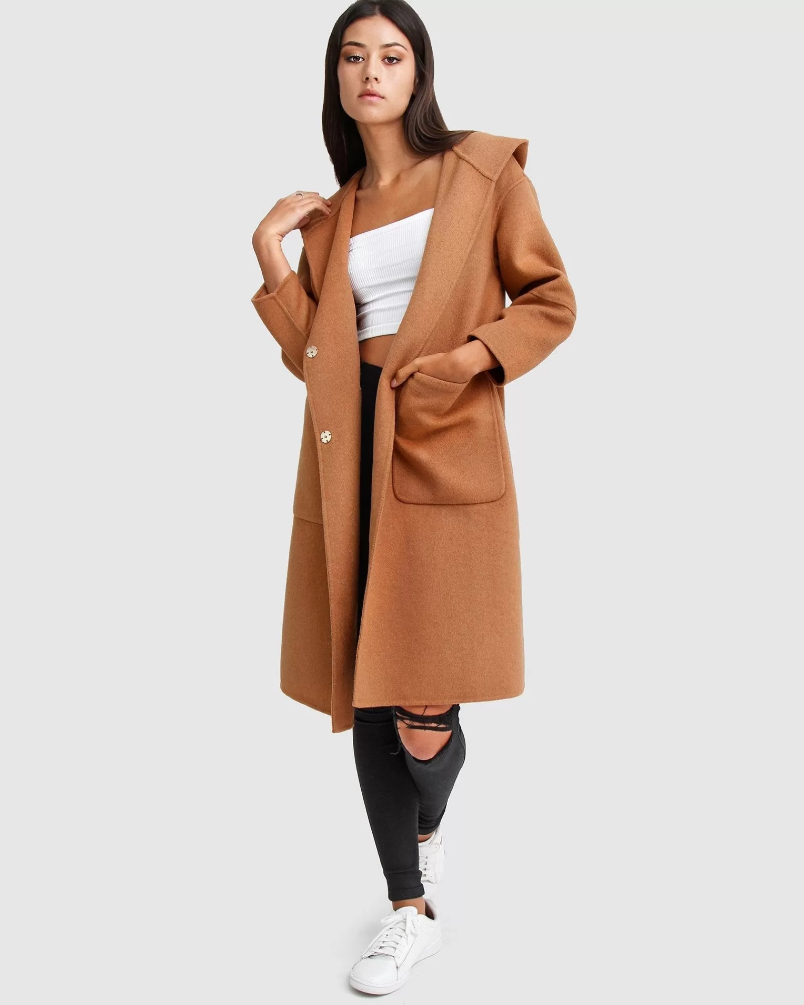 Belle & Bloom Walk This Way Wool Blend Oversized Coat -