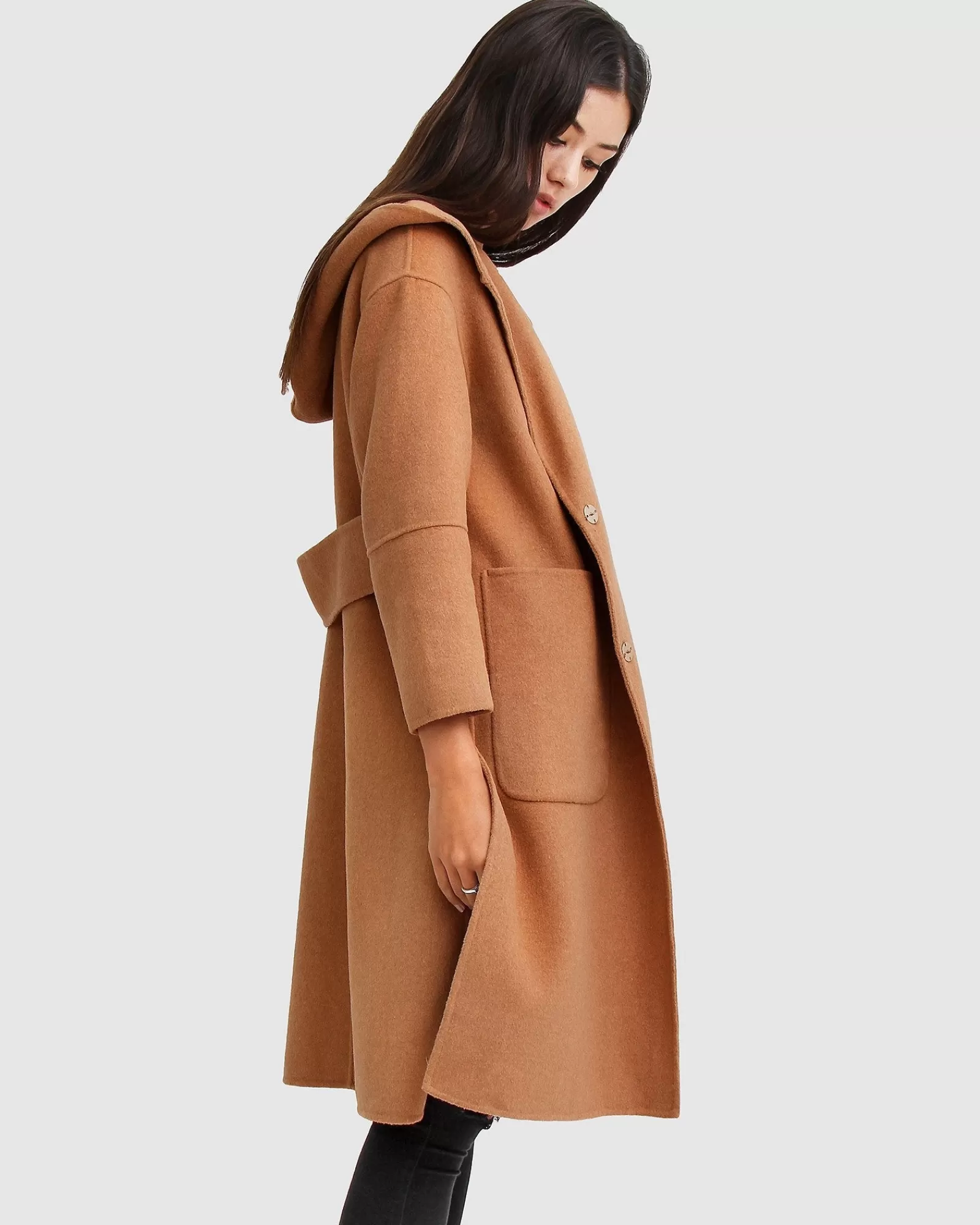 Belle & Bloom Walk This Way Wool Blend Oversized Coat -