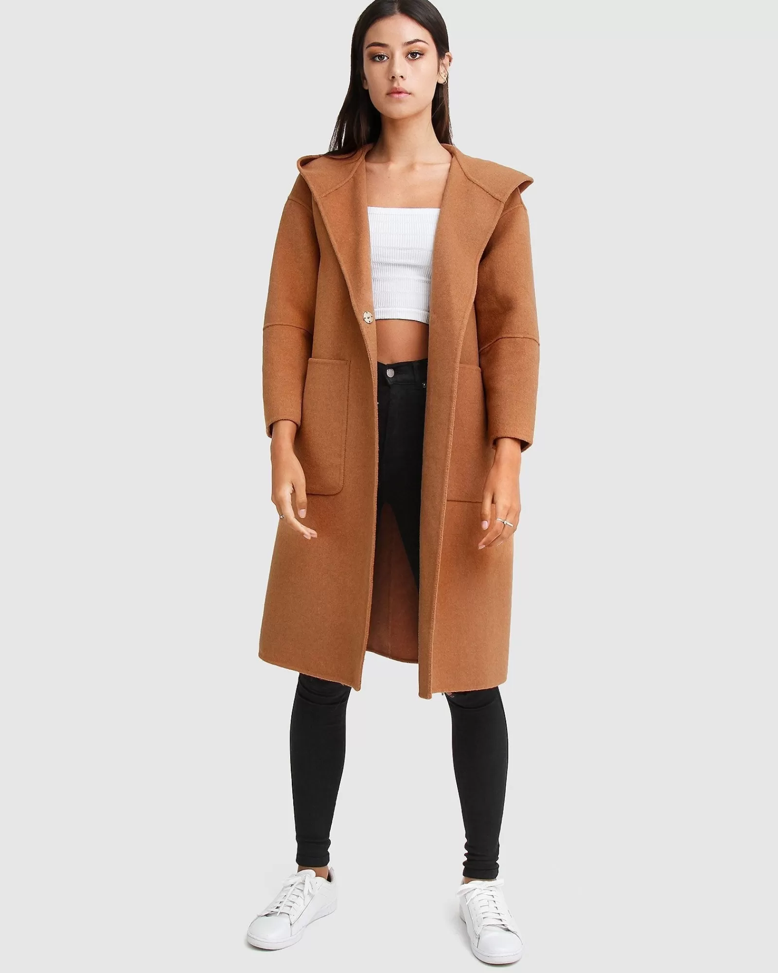 Belle & Bloom Walk This Way Wool Blend Oversized Coat -