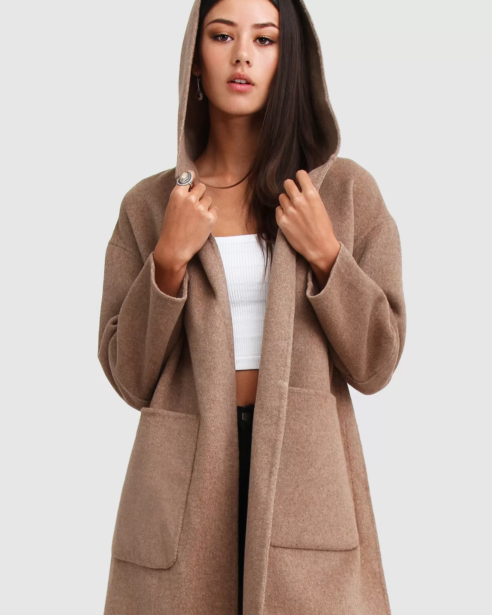 Belle & Bloom Walk This Way Wool Blend Oversized C -