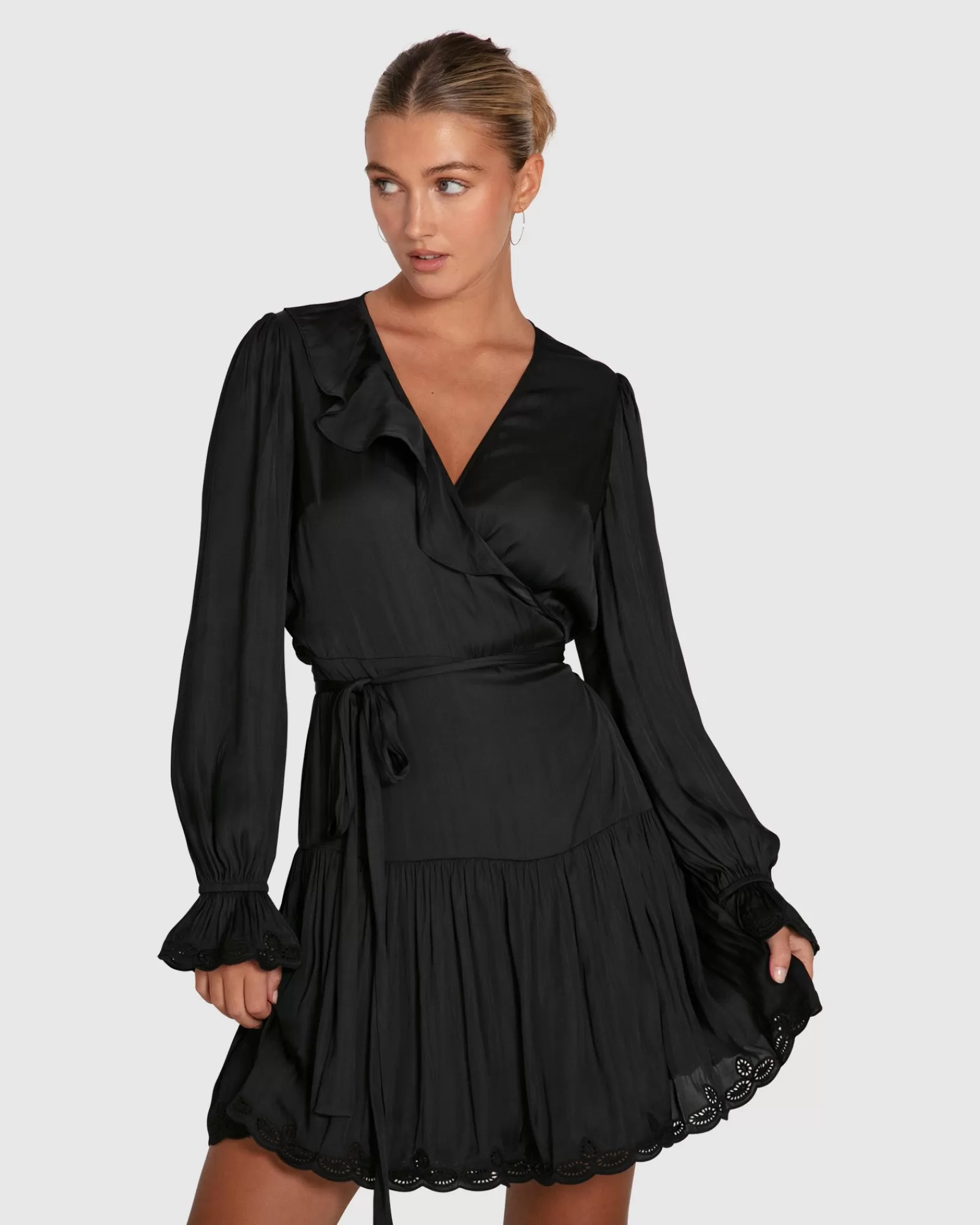 Belle & Bloom Wild Flower Embroidered Wrap Dress -